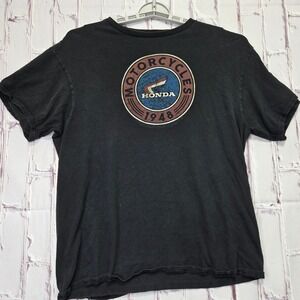 Vintage Y2K Honda Motorcycles T-Shirt Black "1948" Graphic Retro Biker Mens L